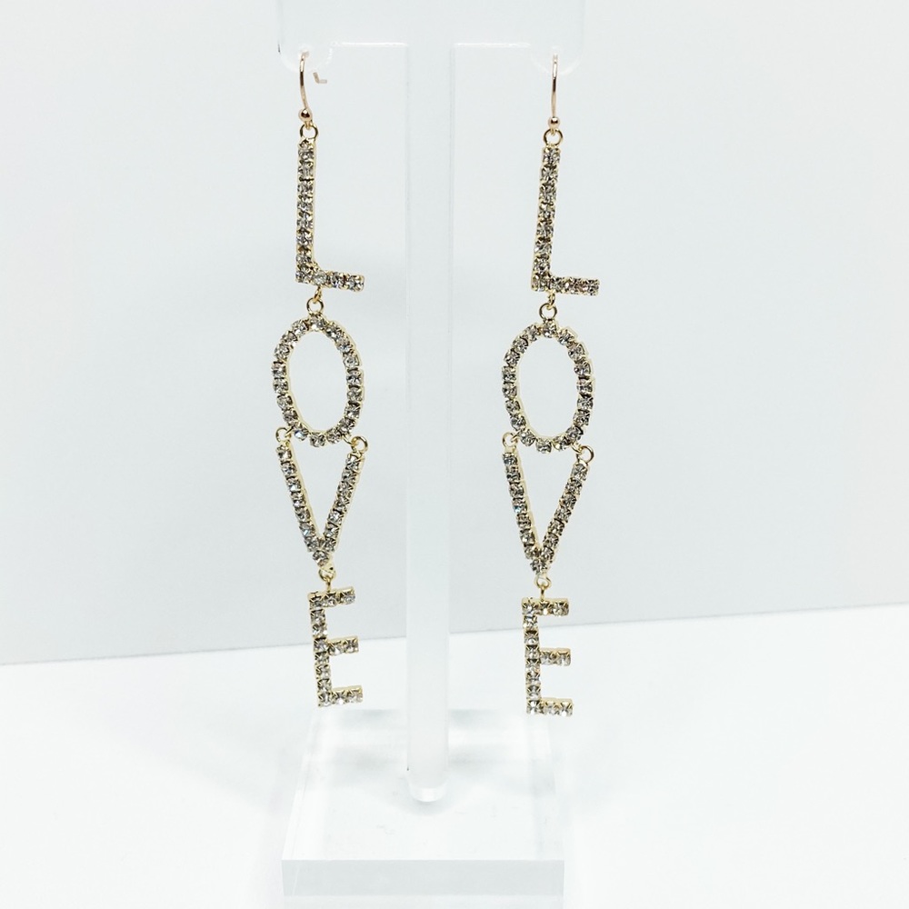 Heart of Gold LOVE Drop Earrings